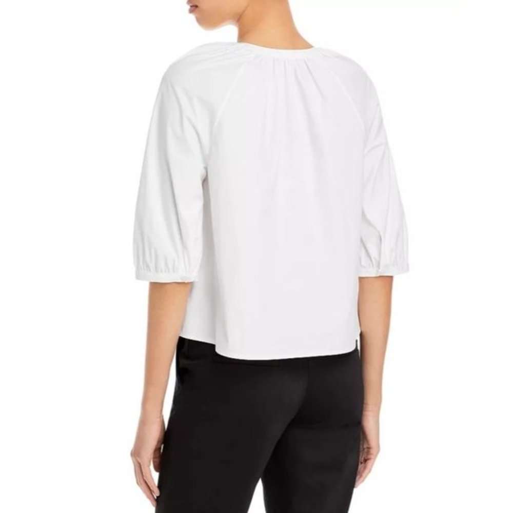 THEORY Easy Crop Shirt in White - Size Small - Picture 2 of 4